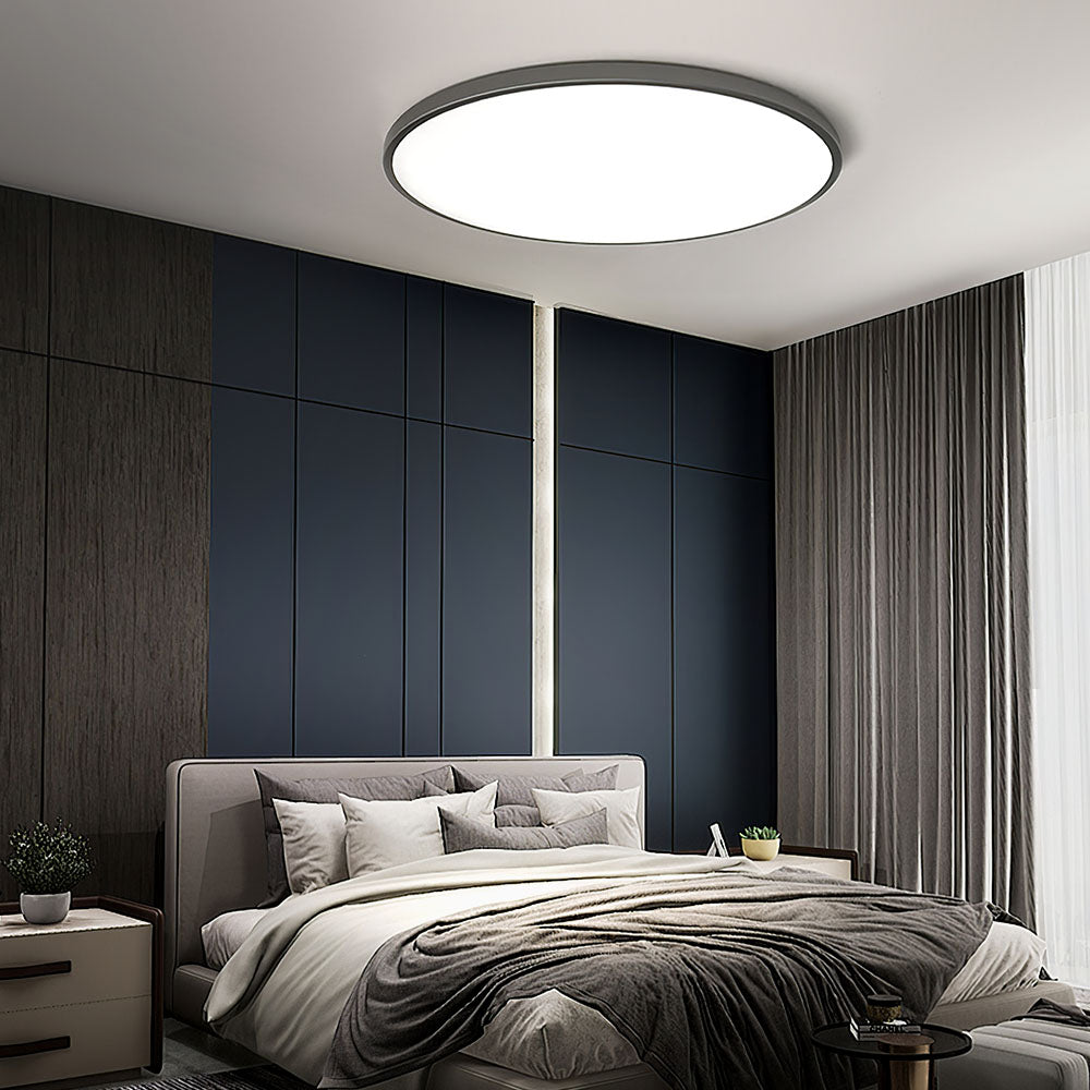 Ultradunne ronde plafondlamp LED dimbaar ⌀30/37/45cm zwart wit zilver goud modern strak design woonkamer