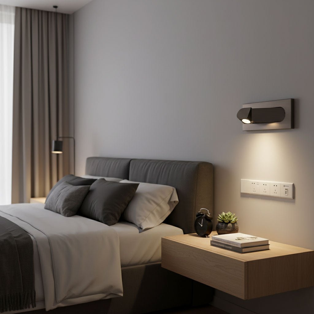 LED wandlamp met verborgen schakelaar - druk in, druk uit - verstelbare kop voor leeslicht naast bed