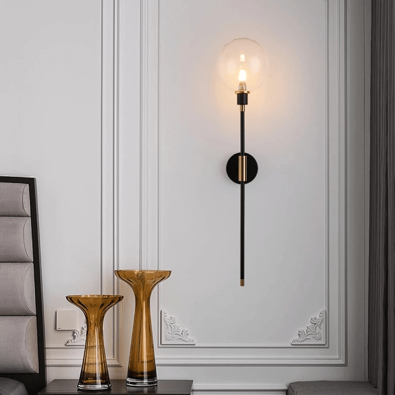 Moderne Glazen Wandlamp - Minimalistische Verlichting met Helder Glas - Beschikbaar in 3 Kapkleuren