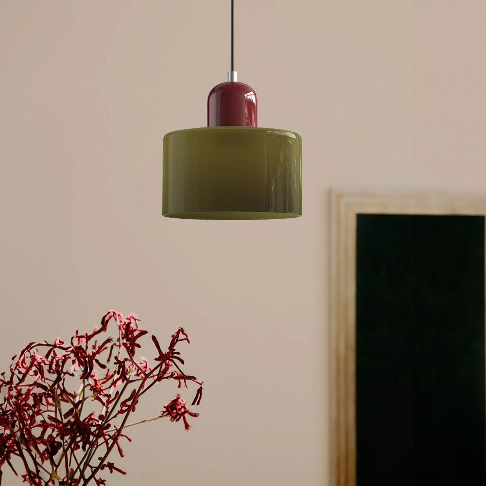 Glazen Hanglamp Bauhaus-Stijl Handgeweven Afwerking Eetkamer Woonkamer