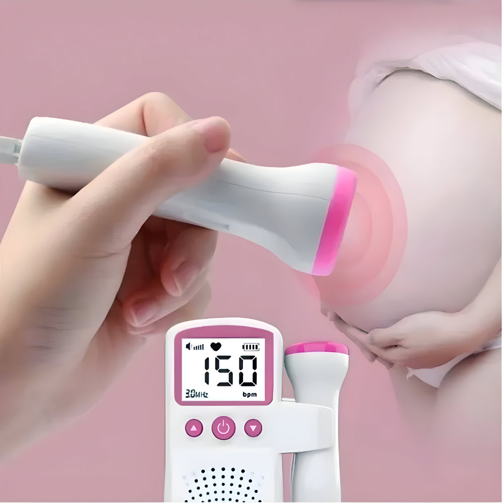 Baby Hartslagmeter voor Zwangerschap - Foetale Doppler Monitor met LCD Scherm en Ingebouwde Luidspreker voor Thuisgebruik