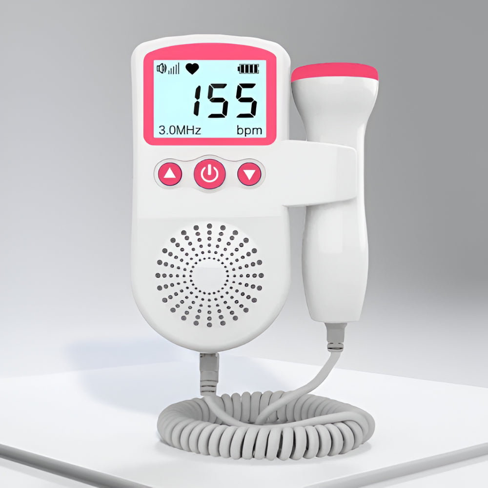 Baby Hartslagmeter voor Zwangerschap - Foetale Doppler Monitor met LCD Scherm en Ingebouwde Luidspreker voor Thuisgebruik