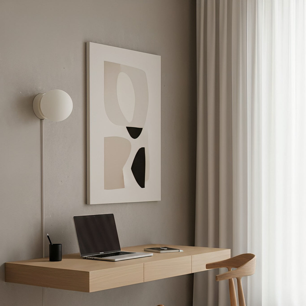 Wandlamp Plug-In Glas & IJzer Zwart Wit Sfeerlicht Slaapkamer Gang