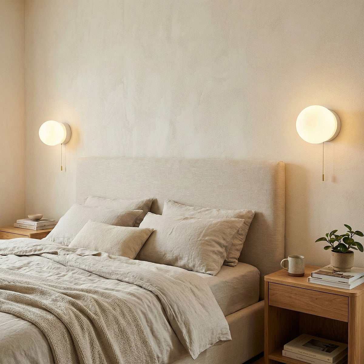 Glazen Wandlamp Scandinavisch Design met Ronde Bolkap Wit Glas G9 Fitting Compact & Modern Sfeervol voor Slaapkamer Hal
