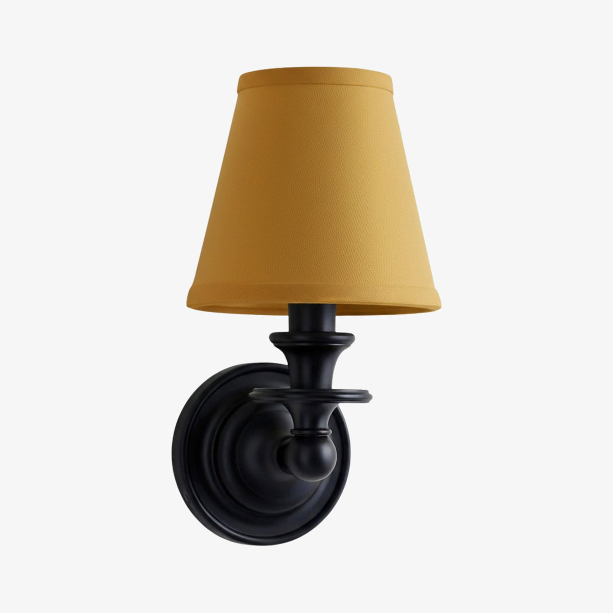 Wandlamp met stoffen kap en zwanenhalsarm - smeedijzeren armatuur met verstelbare leeslamp
