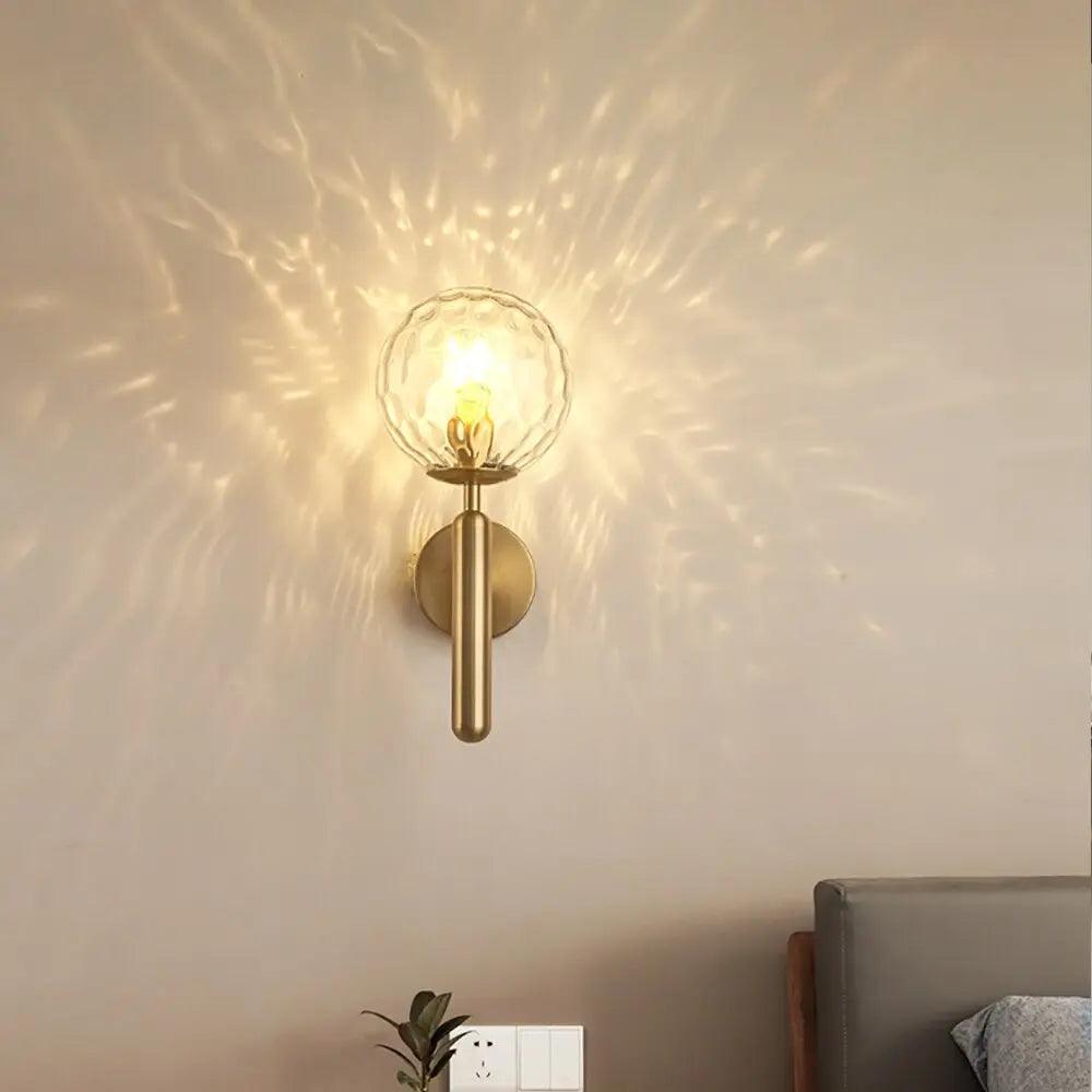 Wandlamp met glazen kap - modern design in goud of zwart met melkglas of ripple-afwerking
