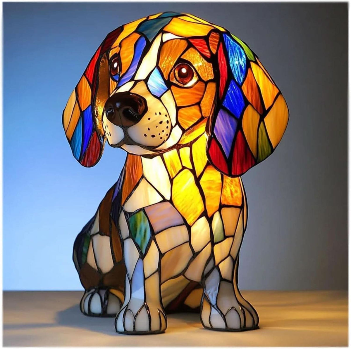 Sfeervolle LED Nachtlamp Hond - Dierenlamp met Warm Licht - USB Bediening - 15 cm Decoratief Hondenrassenlamp voor Kinderkamer Nachtkastje