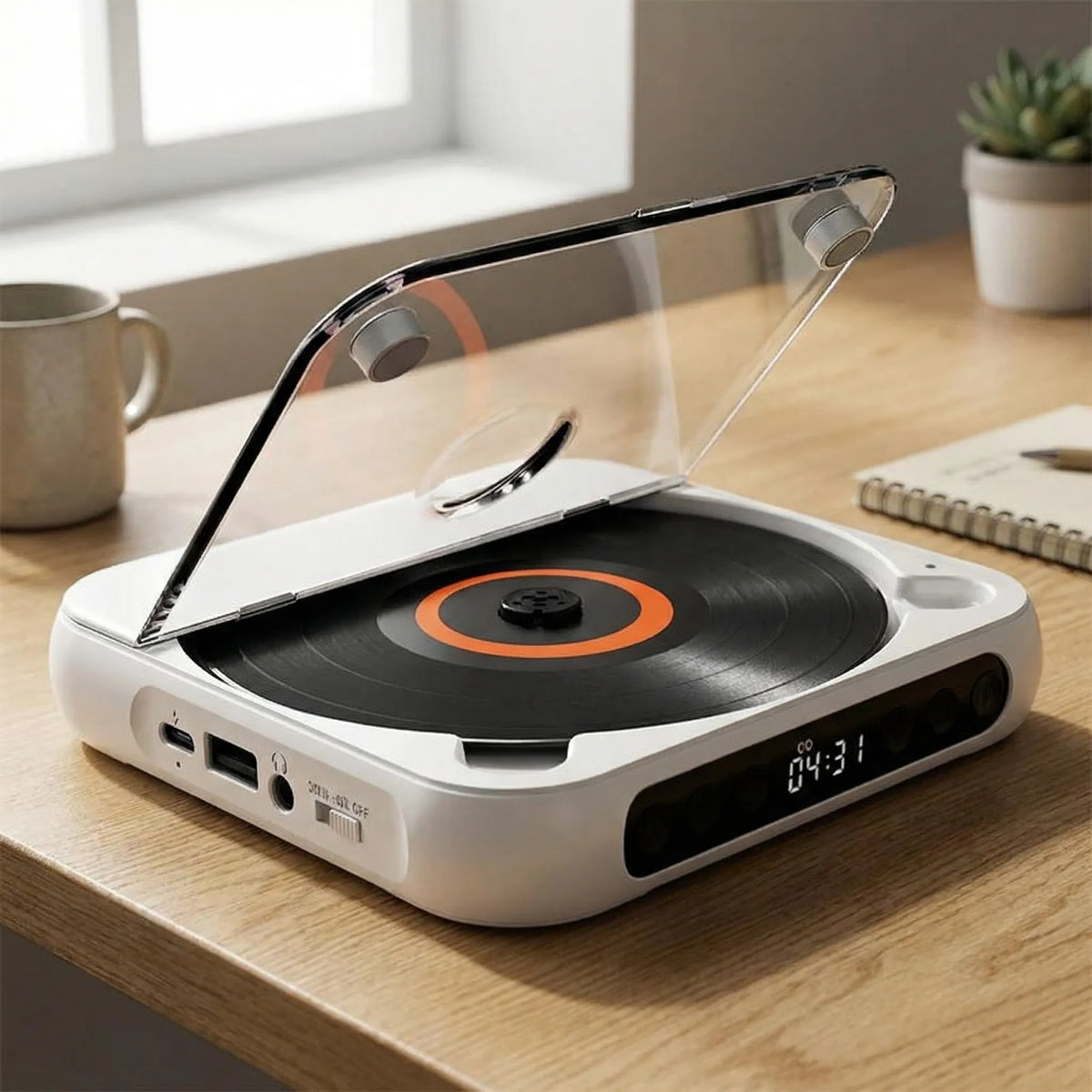 Draagbare Bluetooth CD-Speler - Compact & Oplaadbaar - Geschikt voor CD, CD-R, CD-RW & MP3 - Inclusief USB-C - Wireless & 3,5mm Audio