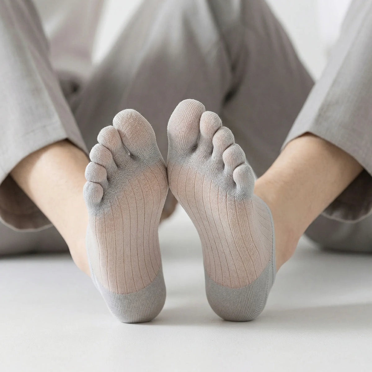 Onzichtbare Antislip Teensokken met Vijf Teencompartimenten - Blijft Op Zijn Plaats in Iedere Schoen