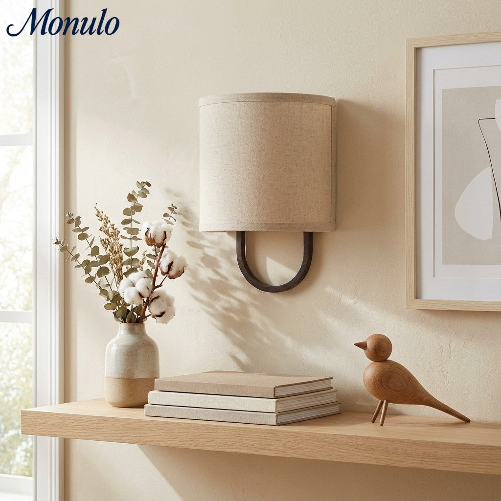 Wandlamp Stoffen Kap - Moderne Slaapkamer Wandverlichting voor Sfeervolle Ambiance
