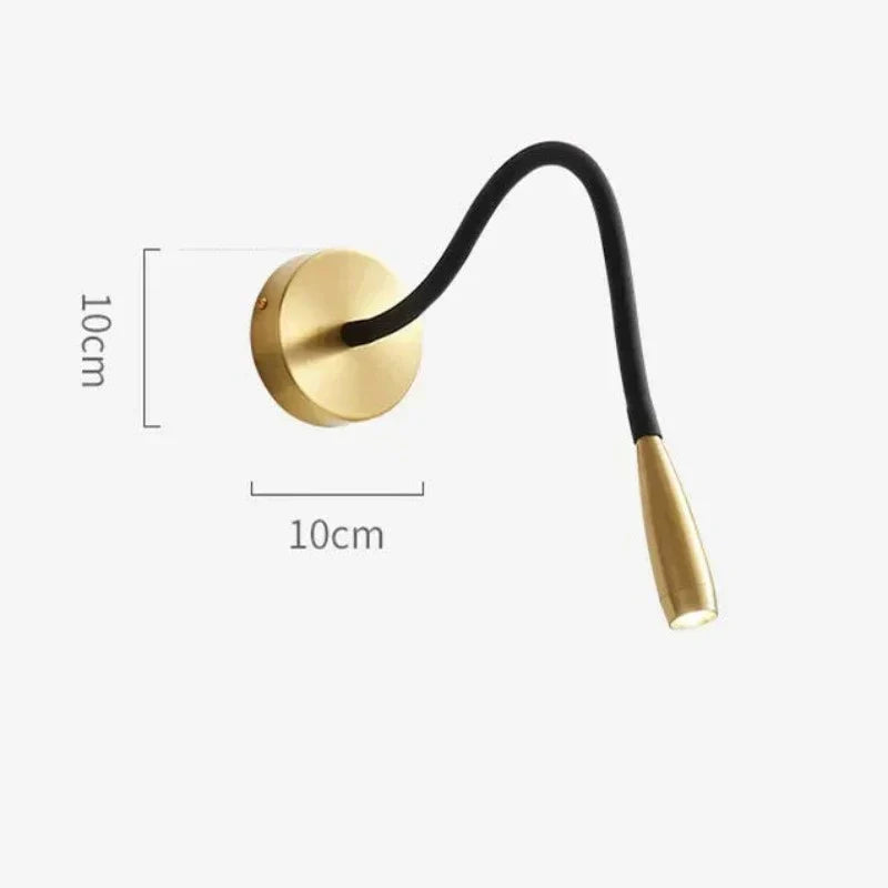 Verstelbare Wandlamp met Draaibare Arm - Leeslamp Brons Zwart voor Slaapkamer