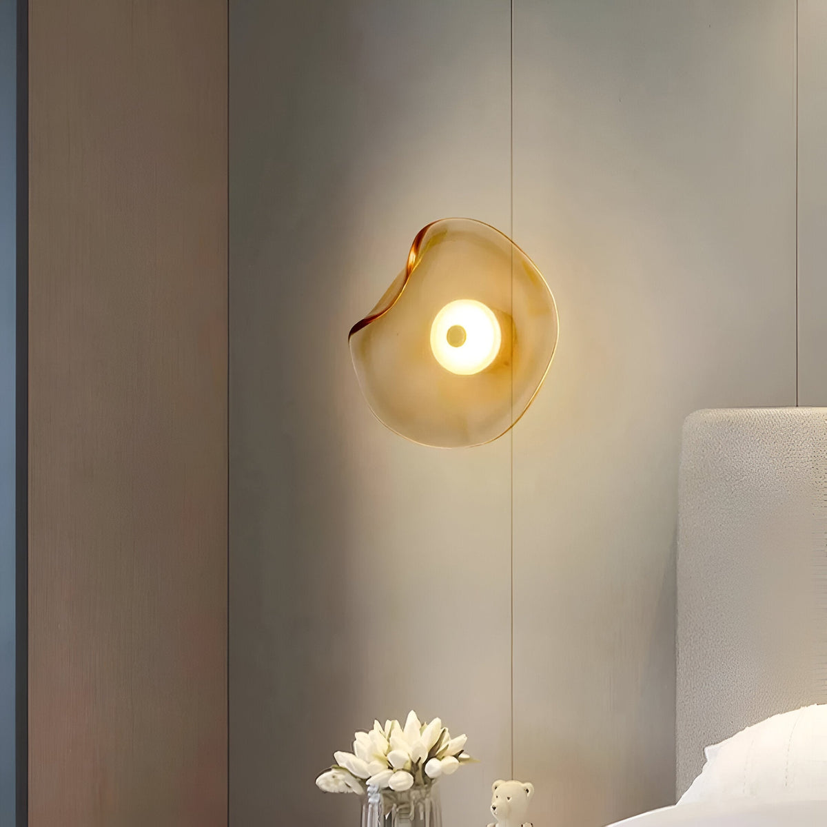 Wandlamp Gebogen Glas LED Sculpturaal Nordisch Goud Zwart 25cm Woonkamer Slaapkamer