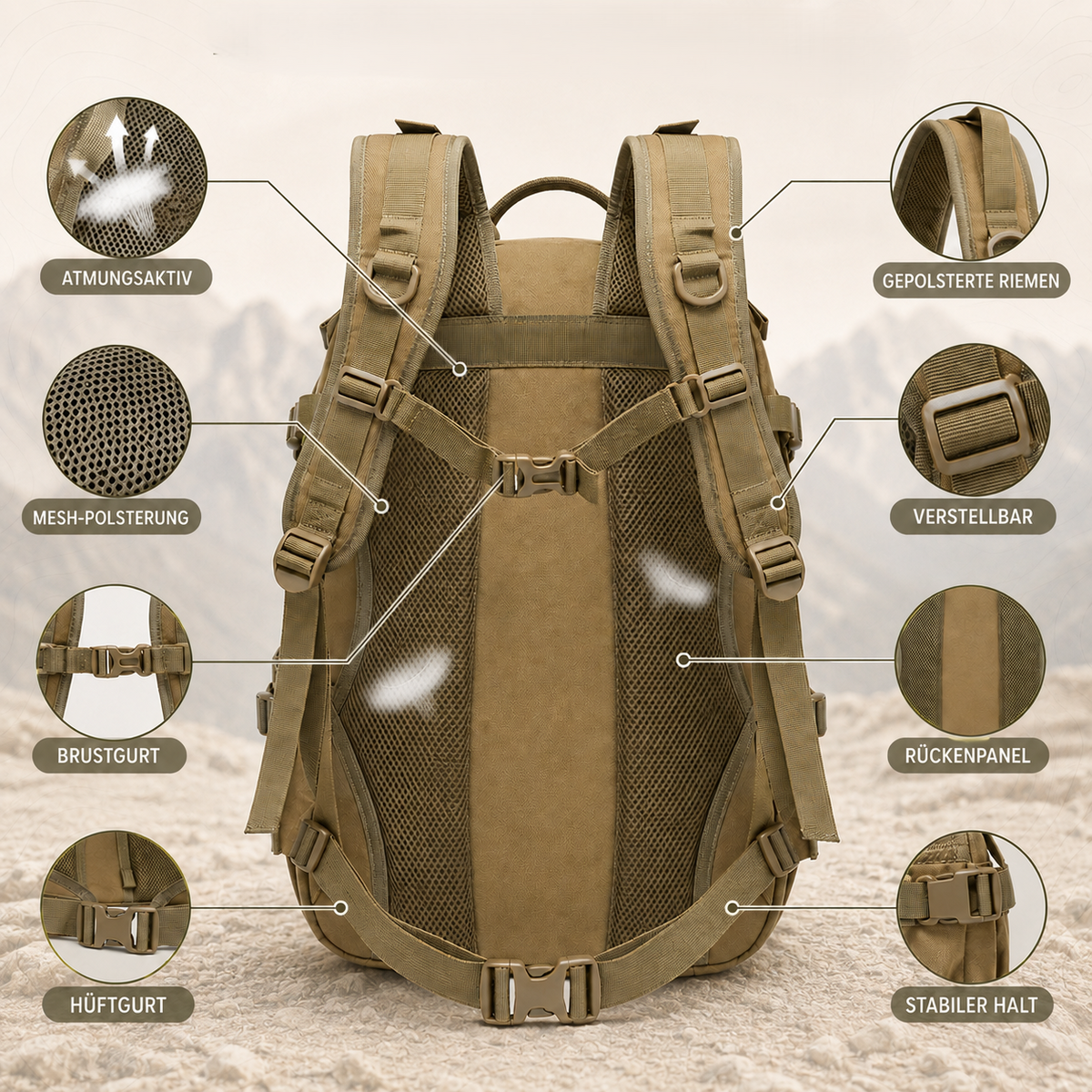 Tactische Rugzak 40 Liter Waterdicht met Laptopvak Militair Outdoor Wandelrugzak Camouflage Zwart Hiking