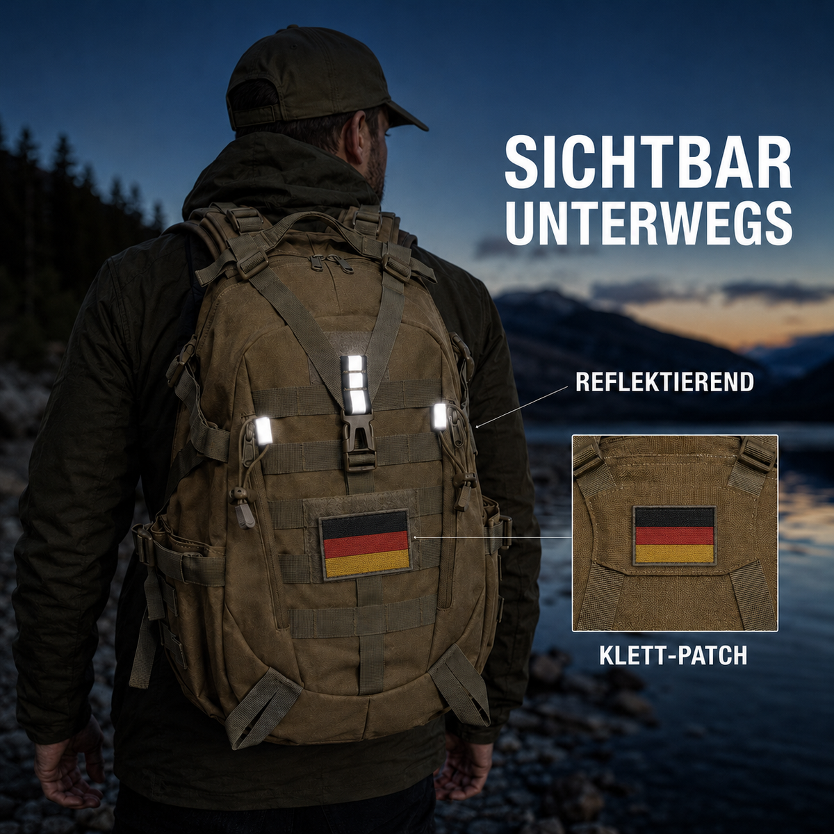 Tactische Rugzak 40 Liter Waterdicht met Laptopvak Militair Outdoor Wandelrugzak Camouflage Zwart Hiking