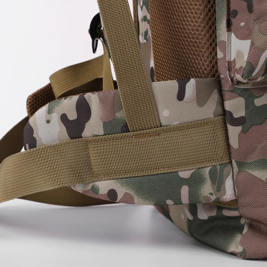 Trekkingrugzak 80 Liter met MOLLE Systeem Ergonomisch Outdoor Backpack Camouflage Khaki Zwart Wandelen