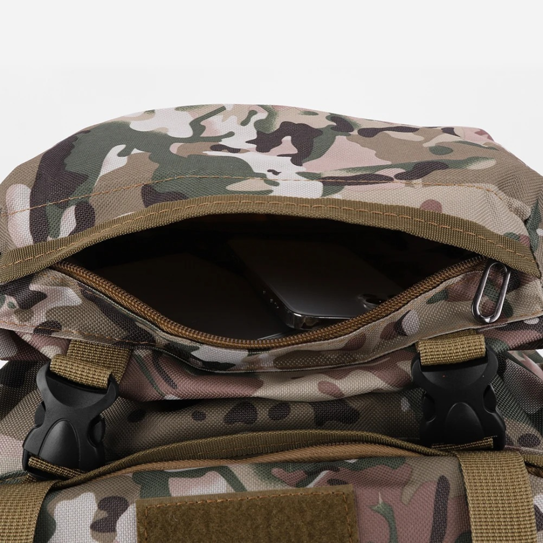 Trekkingrugzak 80 Liter met MOLLE Systeem Ergonomisch Outdoor Backpack Camouflage Khaki Zwart Wandelen