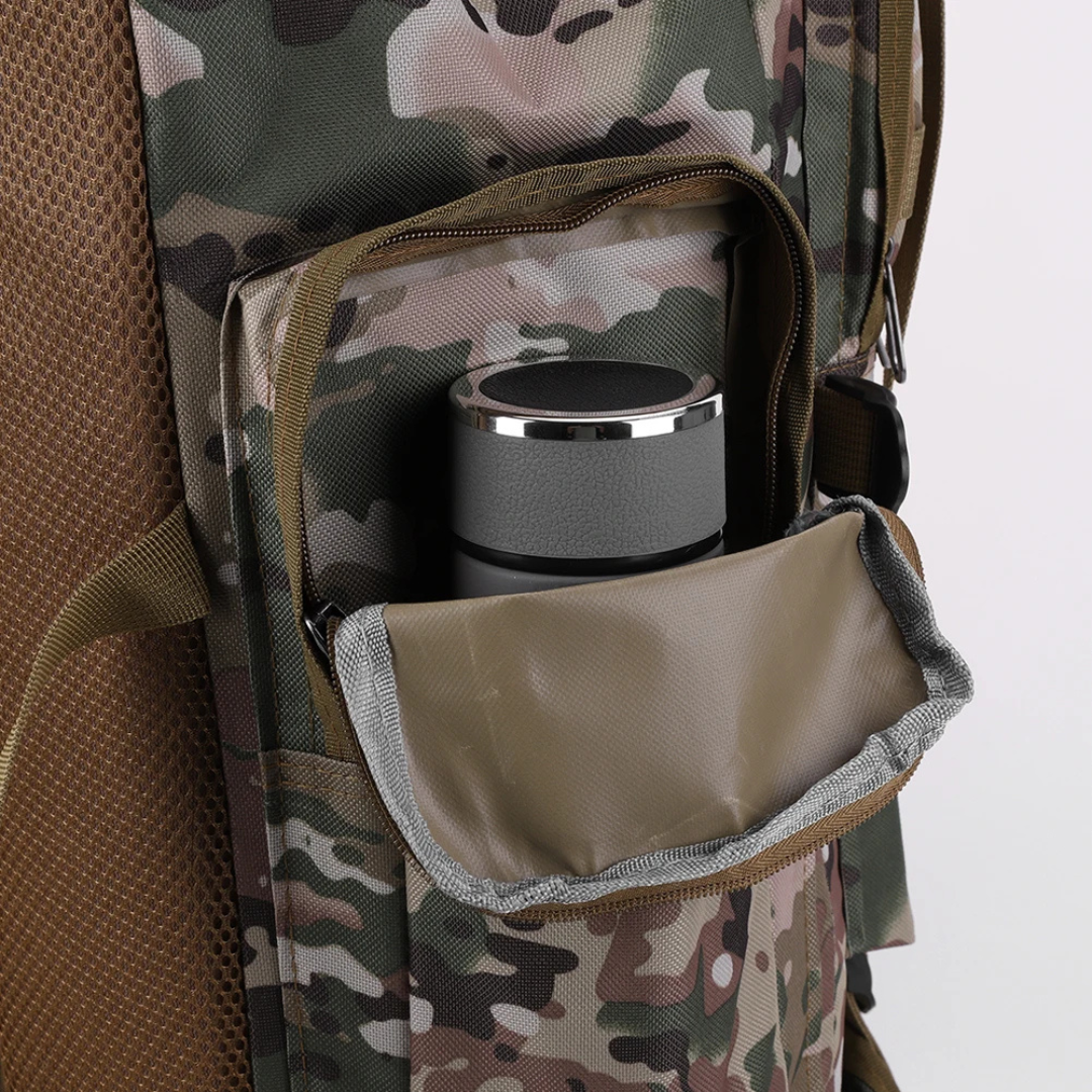 Trekkingrugzak 80 Liter met MOLLE Systeem Ergonomisch Outdoor Backpack Camouflage Khaki Zwart Wandelen