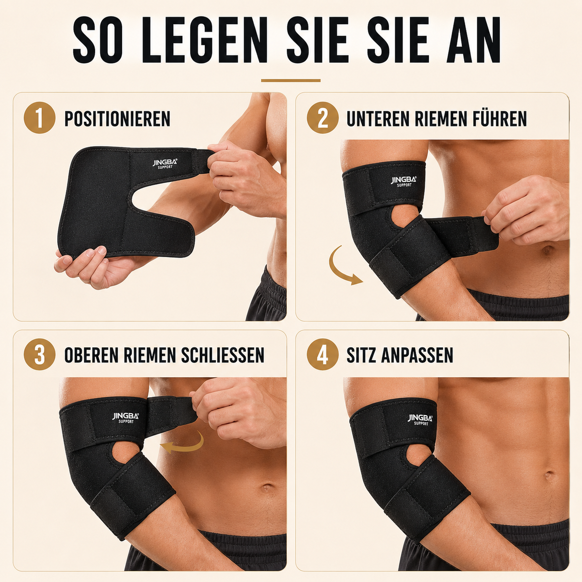 Verstelbare Elleboogbrace met Compressie voor Sport Herstel en Blessurepreventie Zwart One Size Volwassenen