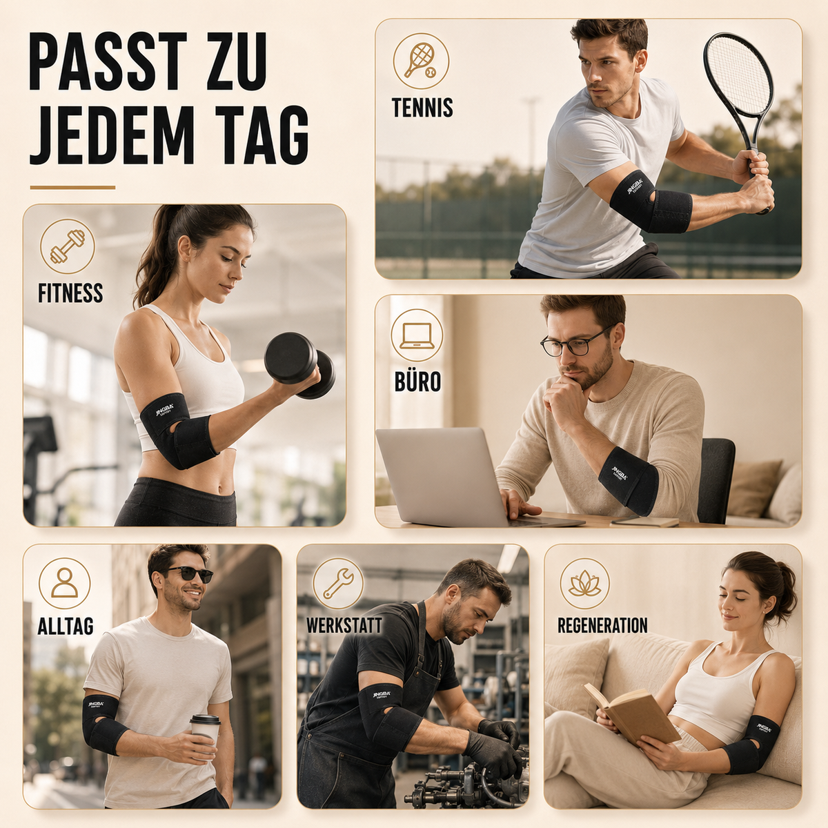 Verstelbare Elleboogbrace met Compressie voor Sport Herstel en Blessurepreventie Zwart One Size Volwassenen