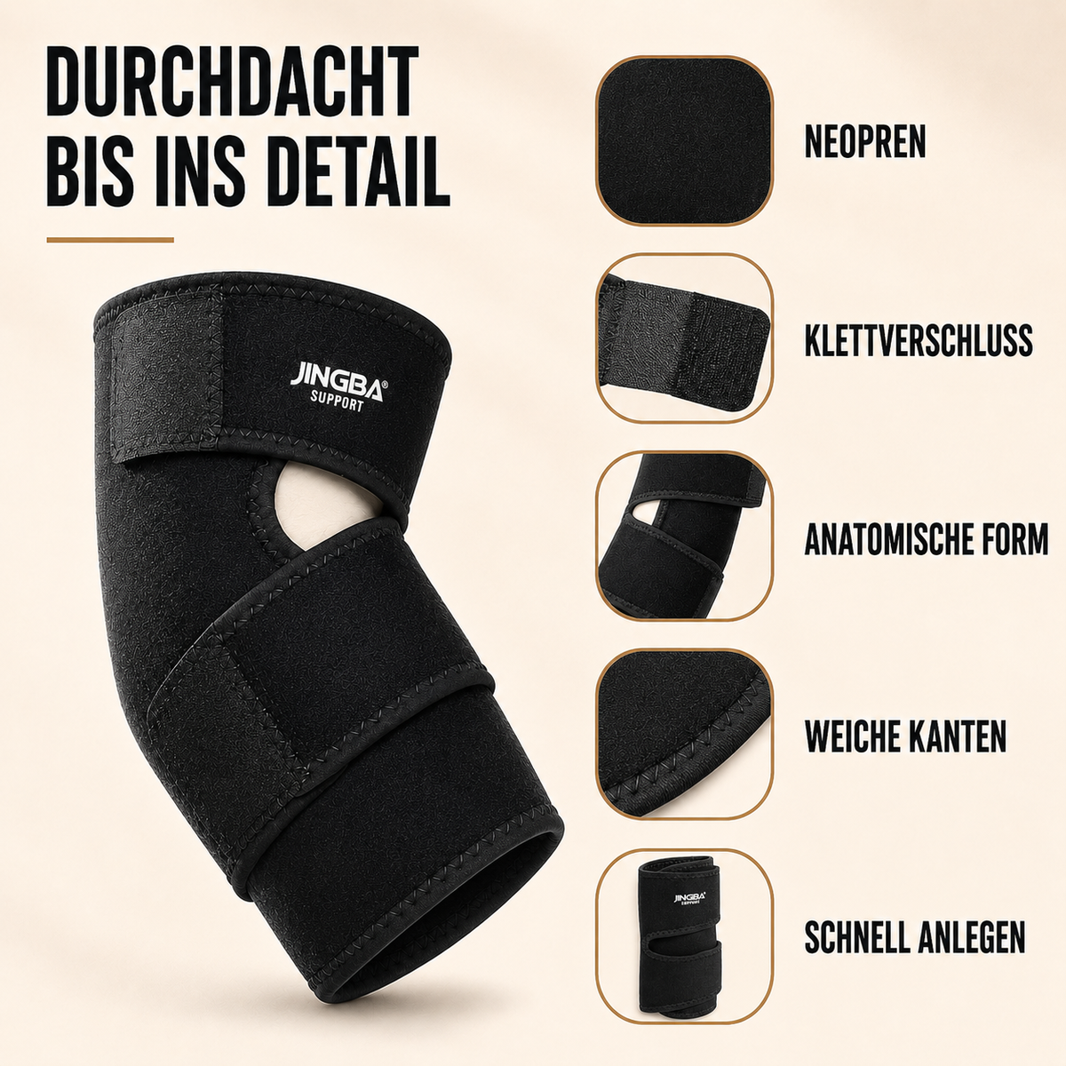 Verstelbare Elleboogbrace met Compressie voor Sport Herstel en Blessurepreventie Zwart One Size Volwassenen