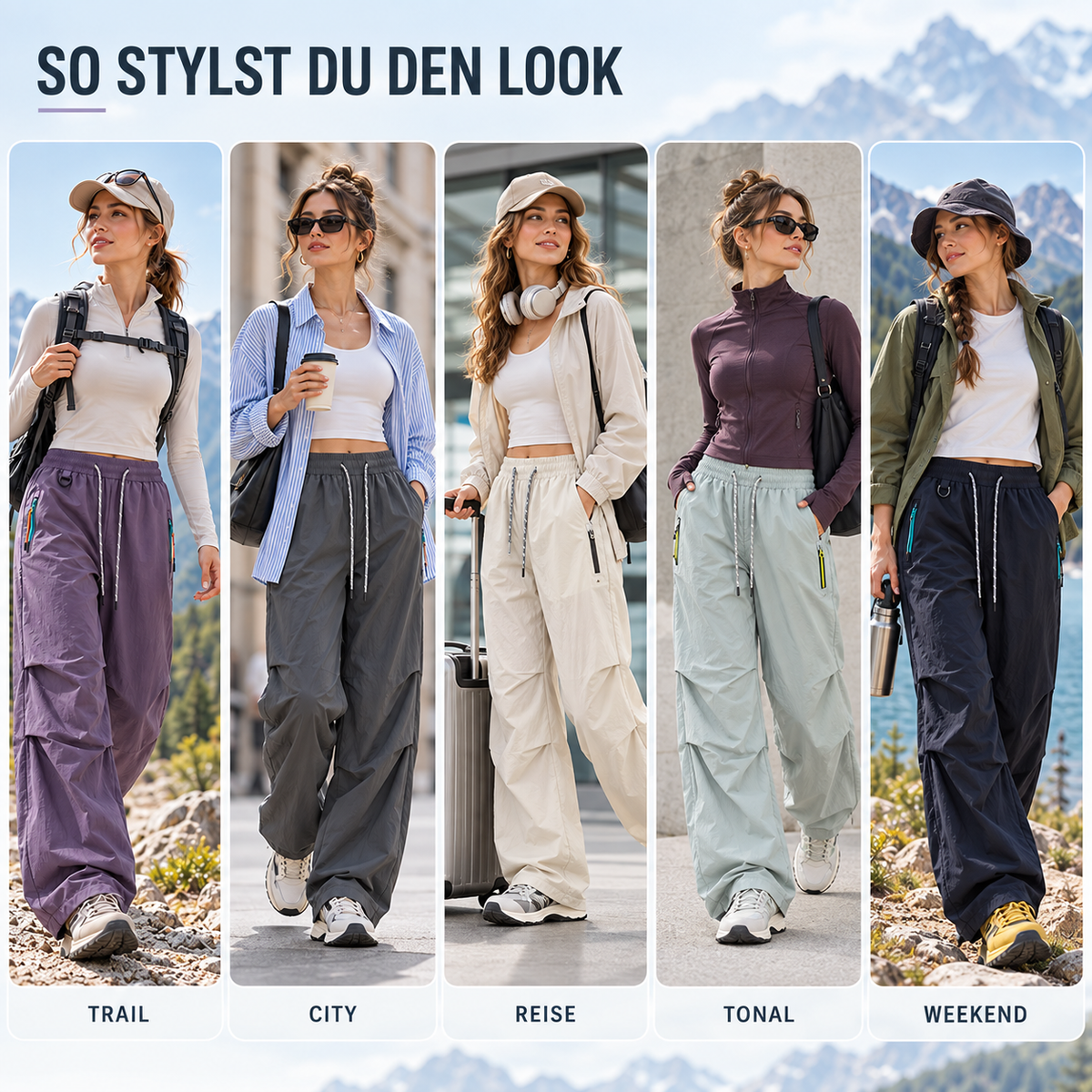 Waterdichte wandelbroek dames met elastische band verstelbare pijpen ademend outdoor hiking trekking