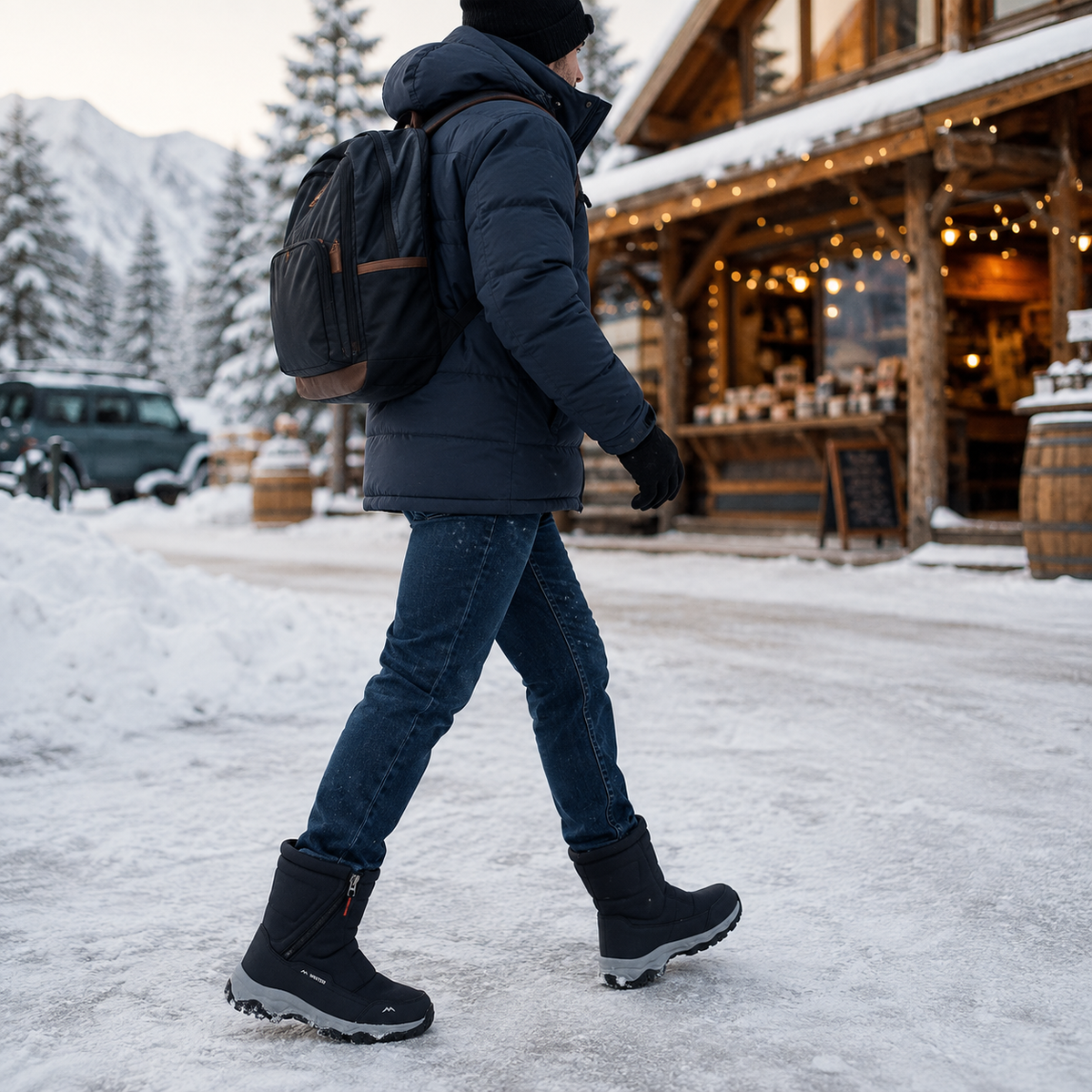 Gevoerde Winterlaarzen Dames Waterdicht Sneeuwlaarzen Antislip Warm Gevoerd Oxford Materiaal Snowboots