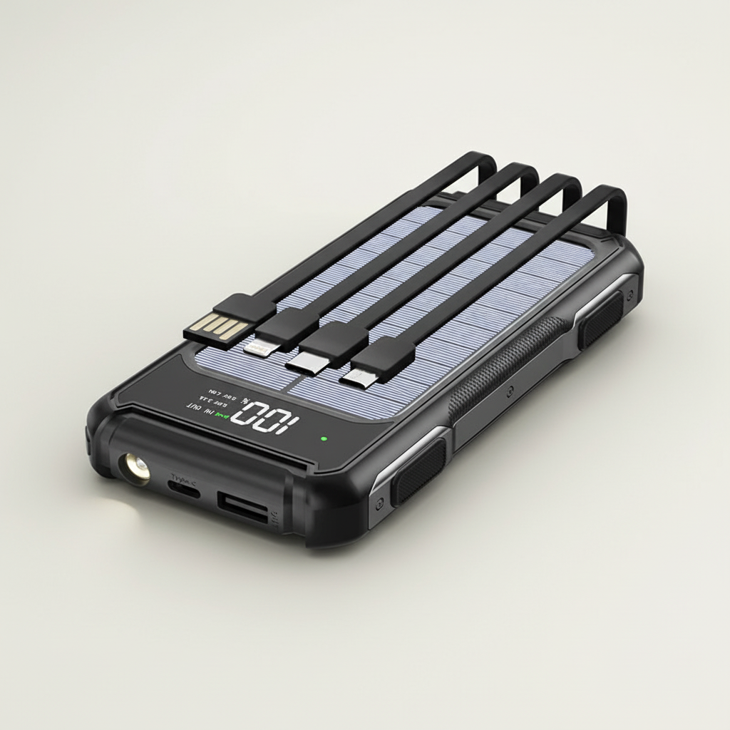 Draagbare Powerbank met Zonnepaneel 10000-20000mAh USB-C Snelladen Wireless Charging Outdoor Camping