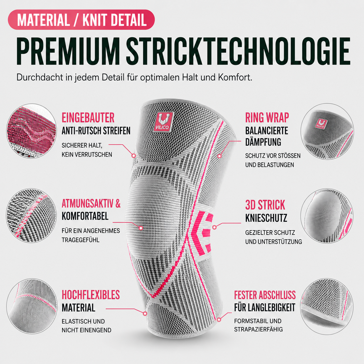 Compressie Kniebandage voor Sport en Dagelijks Gebruik Elastische Steun Stabiliteit Zwelling Blessurepreventie