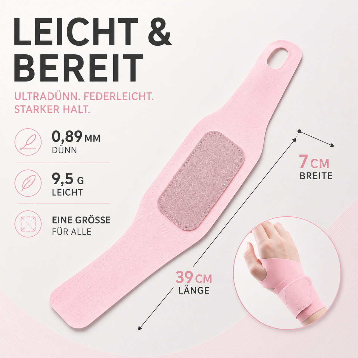 Polsbrace Ultralight - Ademende Nylon Handsteun met Verstelbare Sluiting voor Training en Dagelijks Gebruik