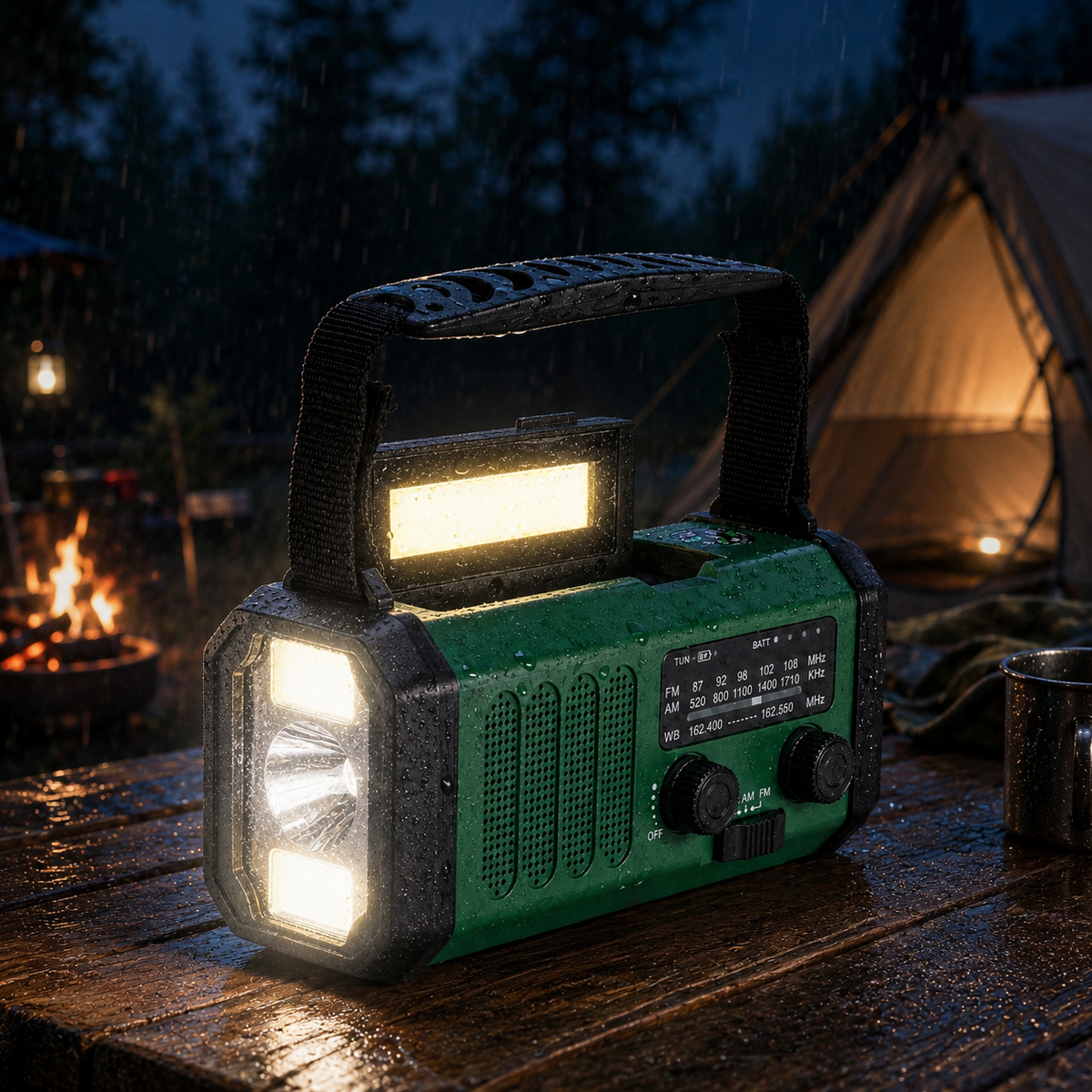 Noodradio met Zonnepaneel en Slinger - Powerbank en LED Zaklamp voor Outdoor Camping en Noodgevallen