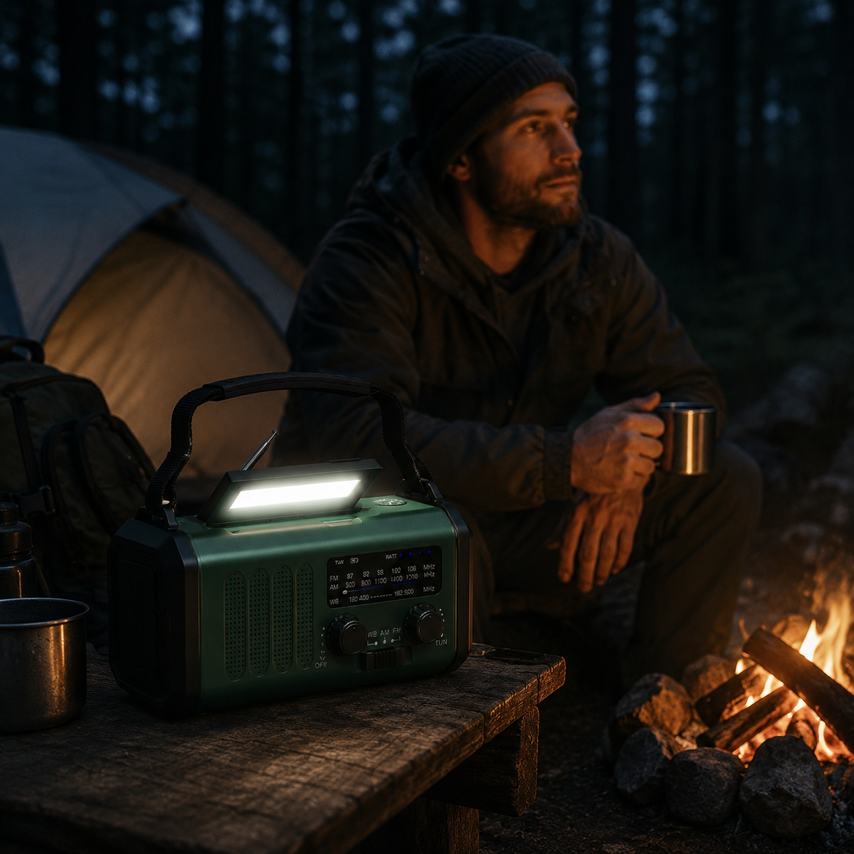 Noodradio met Zonnepaneel en Slinger - Powerbank en LED Zaklamp voor Outdoor Camping en Noodgevallen