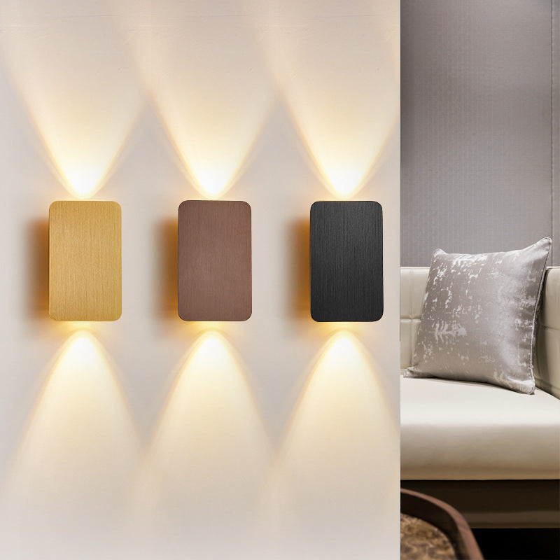 Moderne rechthoekige LED wandlamp voor binnen - strakke binnenwandverlichting in diverse kleuren