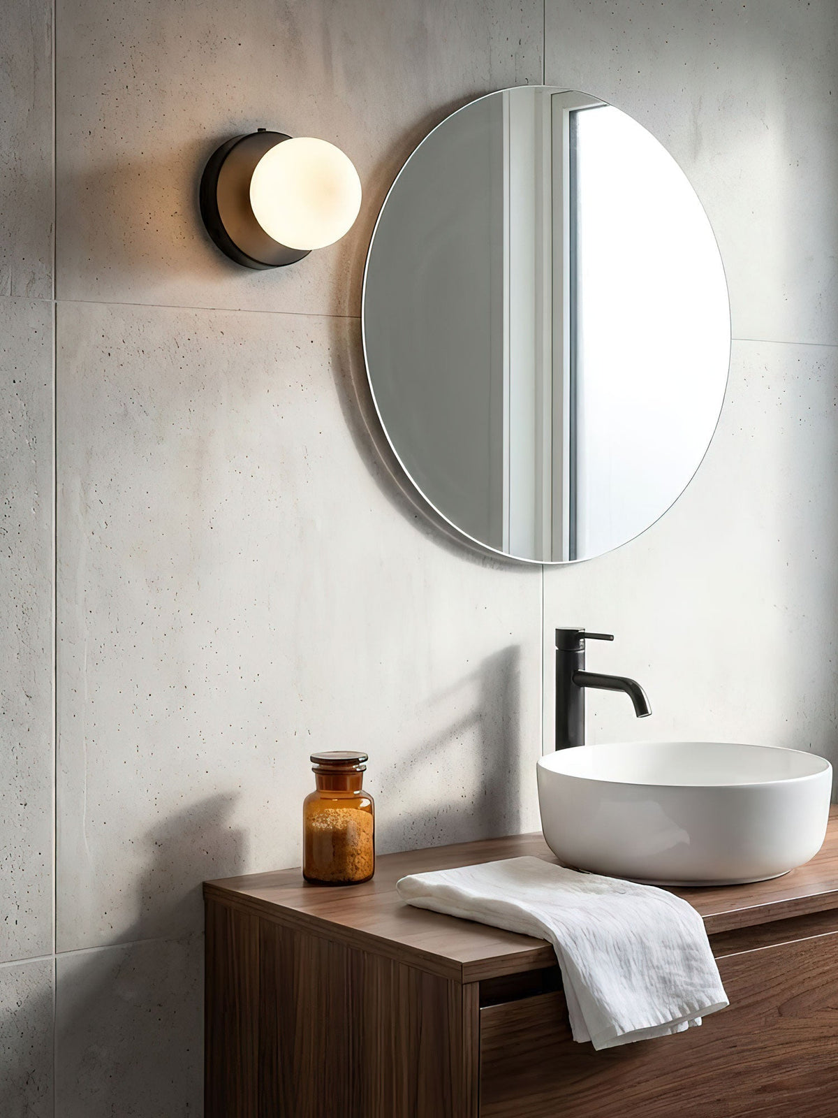 Nuvol Wandlamp - Metalen Wandspot met Glazen Bol ø12cm - Compacte Wandverlichting in 5 Kleuren