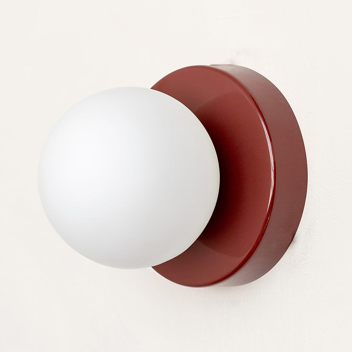 Nuvol Wandlamp - Metalen Wandspot met Glazen Bol ø12cm - Compacte Wandverlichting in 5 Kleuren
