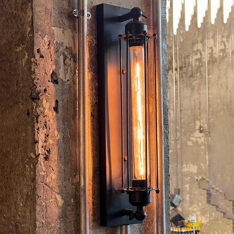 Wandlamp Vintage Metaal met LED Verlichting Zwart Zilver Brons 47x10cm Gietijzer Industrieel Design Wandverlichting Hal Woonkamer