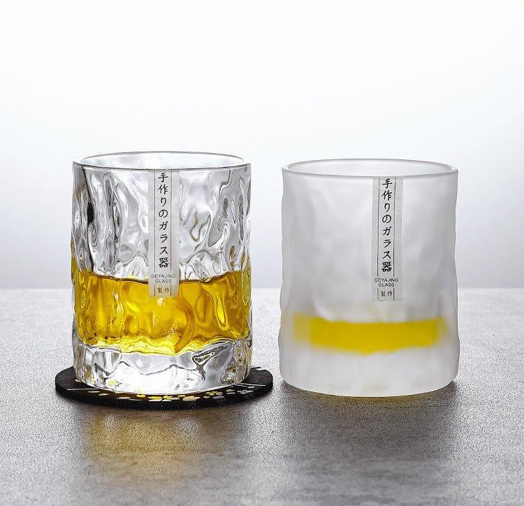 Geometrisch Geslepen Whiskyglas 300ml Transparant met Houten Cadeaubox en Onderzetter - Handgemaakt Kristalglas voor Premium Spirits