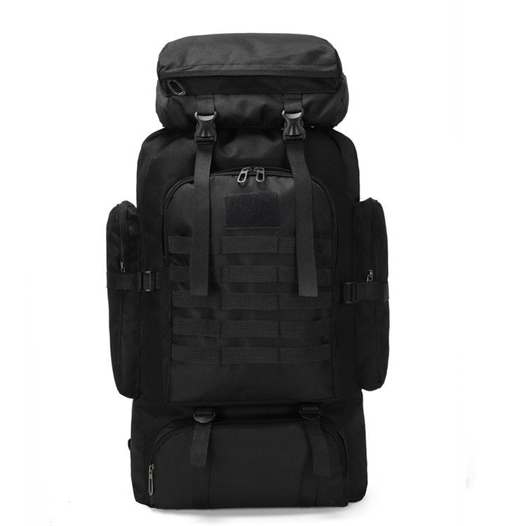 Trekkingrugzak 80 Liter met MOLLE Systeem Ergonomisch Outdoor Backpack Camouflage Khaki Zwart Wandelen