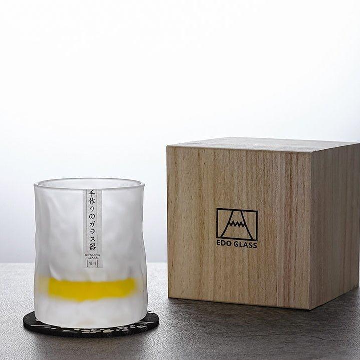 Geometrisch Geslepen Whiskyglas 300ml Transparant met Houten Cadeaubox en Onderzetter - Handgemaakt Kristalglas voor Premium Spirits