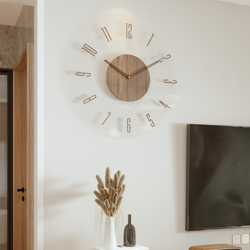 Scandinavische Houten Wandklok 35 cm - Minimalistisch & Stil Design