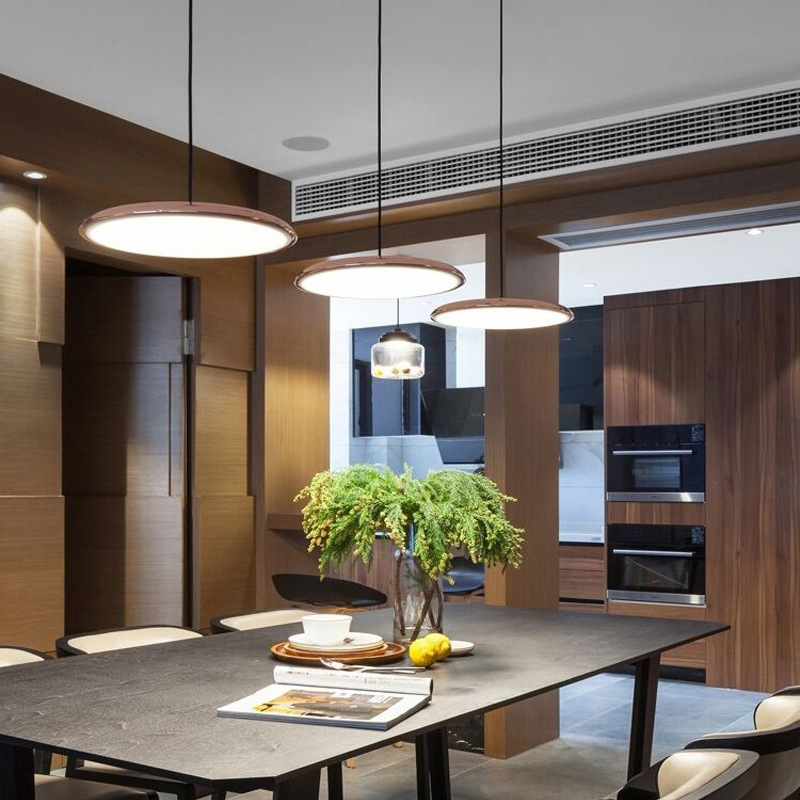 Scandinavische Hanglamp LED Minimalistisch Wit Zwart Grijs Blauw Rosé Goud voor Eettafel Woonkamer Modern Energiezuinig Verlichtingsdesign Ø25cm Ø40cm Aluminium
