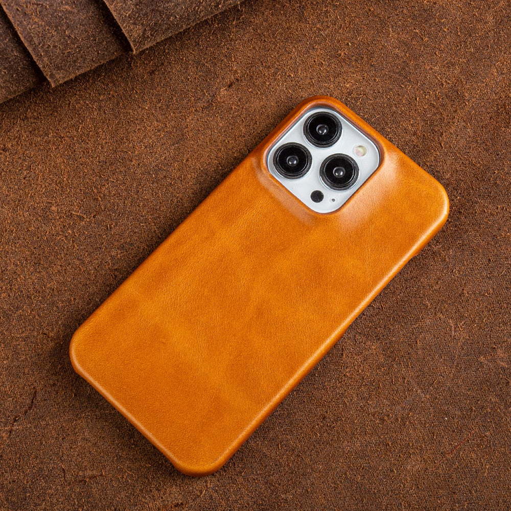 Leren iPhone Hoesje met Magnetische Ring | Draadloos Opladen | MagSafe Compatibel voor iPhone 11-17 Pro Max