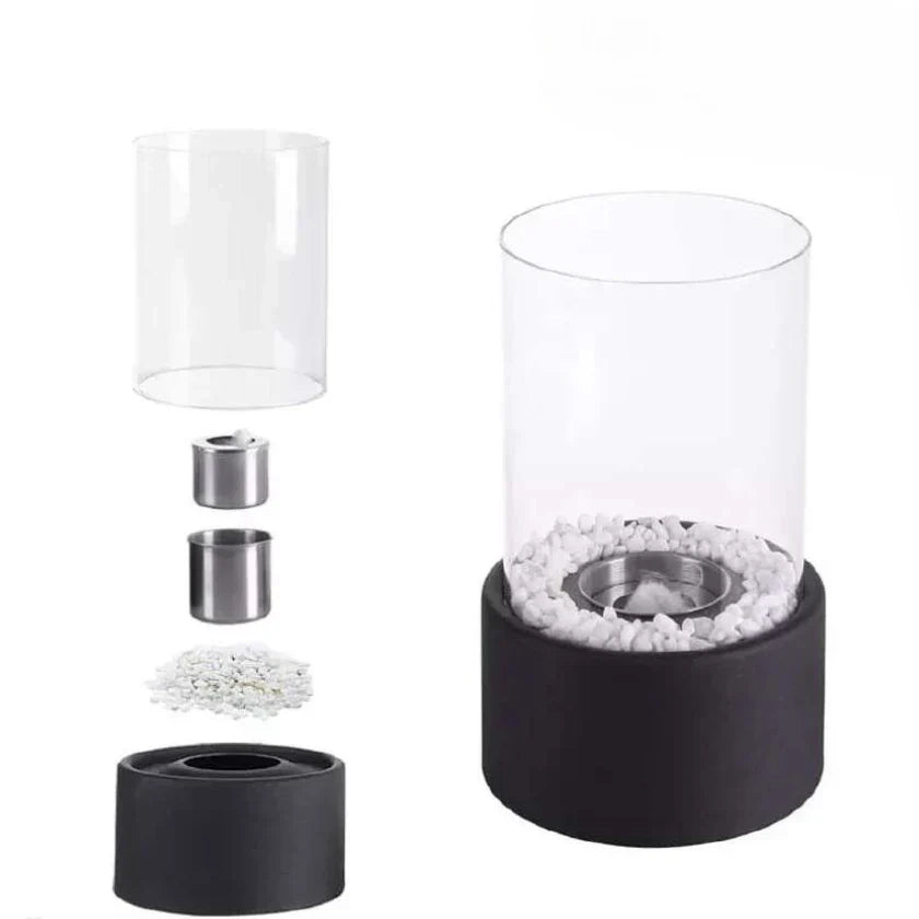 Olielamp met Open Vlam Glas Zwart Wit Tafellamp Sfeerverlichting Klassiek Design Woonkamer Restaurant