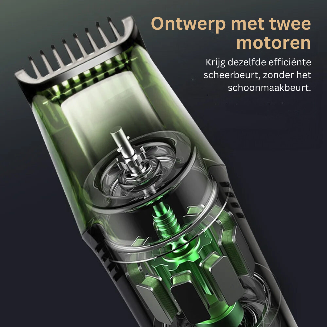 Vacuüm Trimmer met Opvangbak voor Baard en Lichaamshaar - Waterdicht en Oplaadbaar via USB