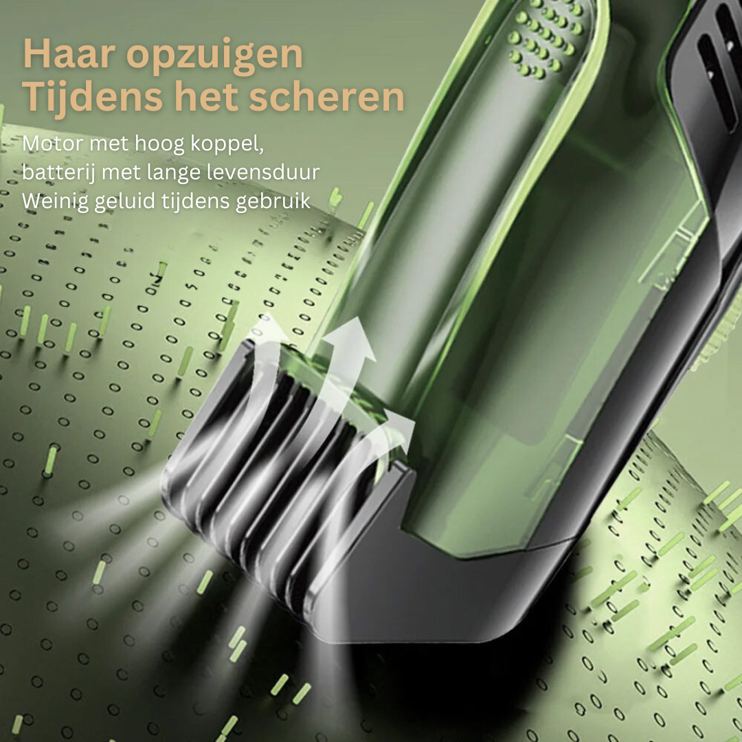 Vacuüm Trimmer met Opvangbak voor Baard en Lichaamshaar - Waterdicht en Oplaadbaar via USB