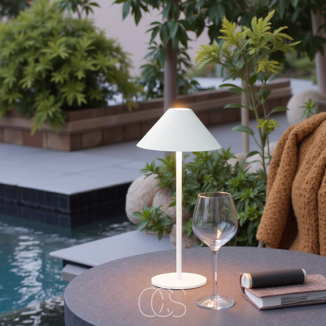 Draadloze LED Tafellamp Touch Dimbaar 20u Batterij IP54 Binnen Buiten Warm Wit 3000K Lantaarn Design