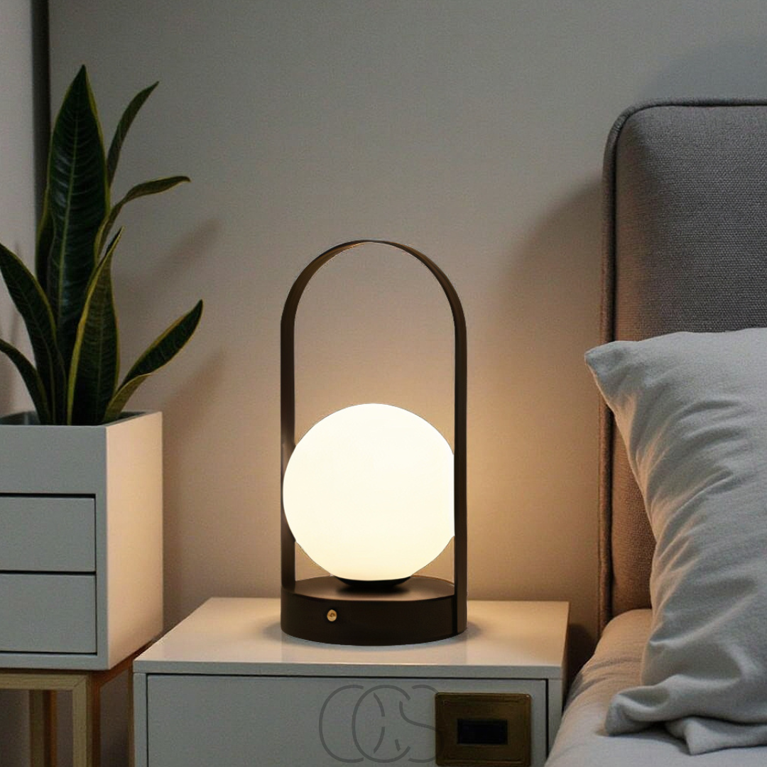 Draadloze LED Tafellamp Bol 12cm Dimbaar Oplaadbaar Binnen Buiten Sfeerlamp Nachtlampje Touchbediening