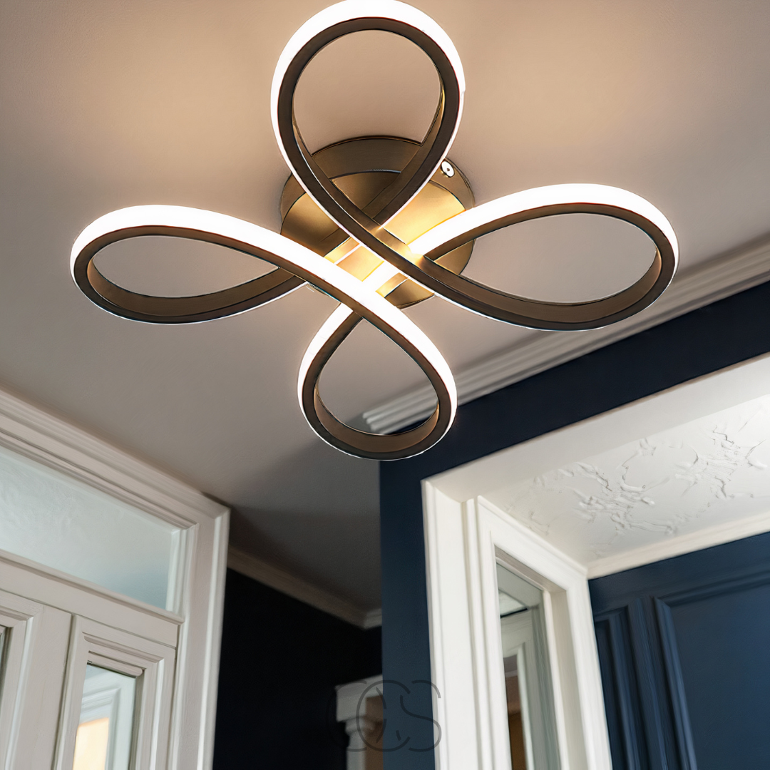 Plafondlamp LED Klavervorm Dimbaar Zwart 30cm 2400 Lumen Woonkamer Slaapkamer Modern Design Plafondverlichting