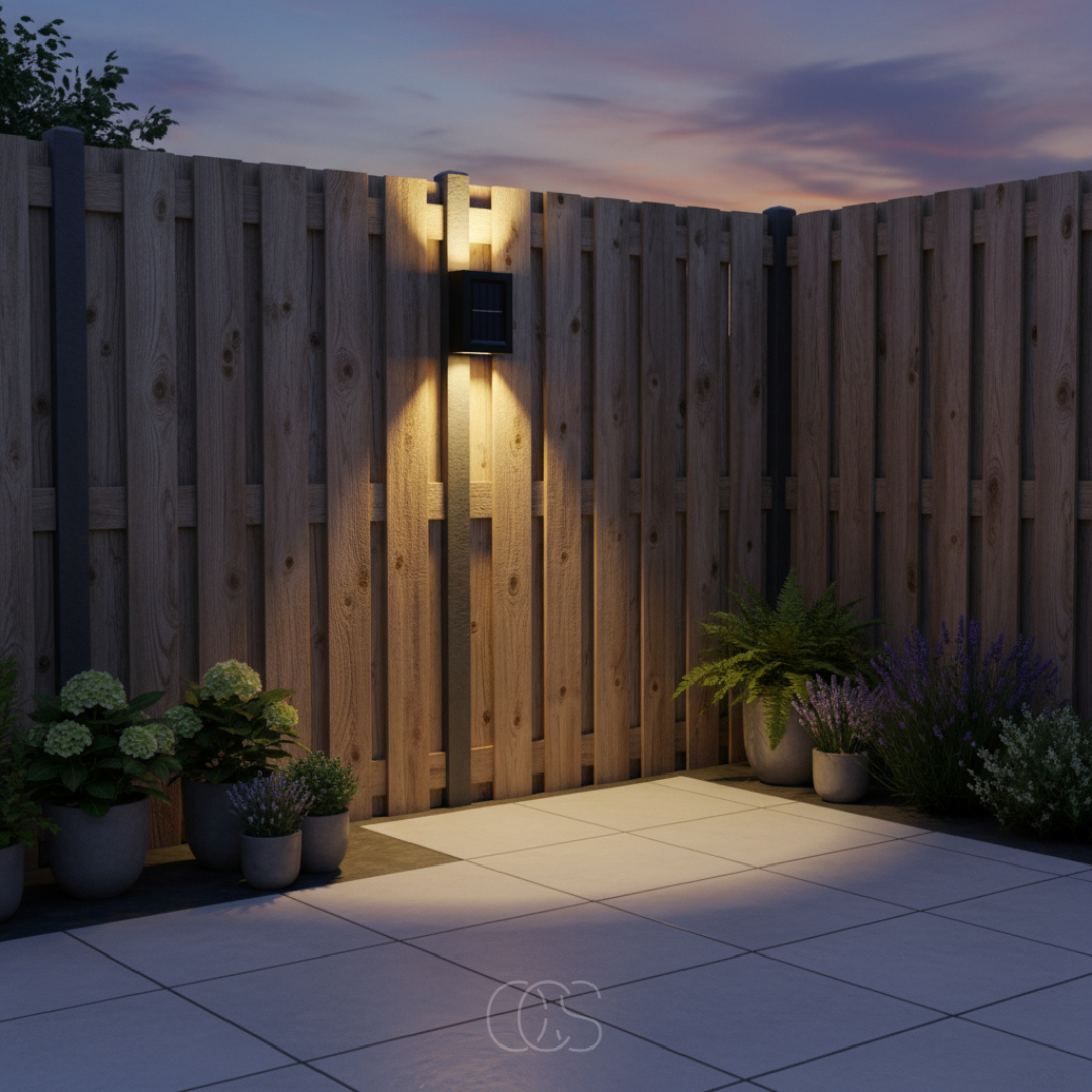 Zonne Buitenwandlamp met Schemersensor IP65 Waterdicht Warm Licht voor Tuin Oprit Balkon Schutting Terras
