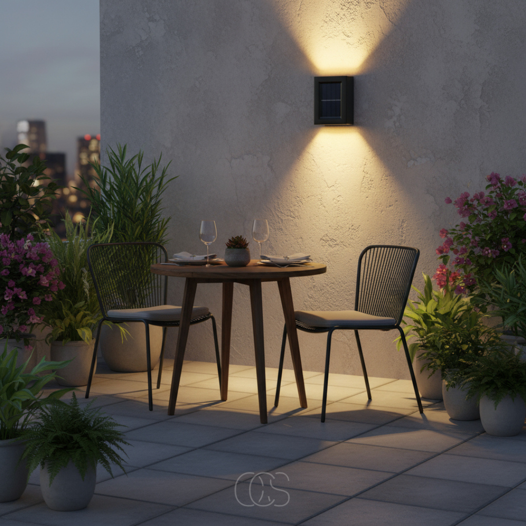 Zonne Buitenwandlamp met Schemersensor IP65 Waterdicht Warm Licht voor Tuin Oprit Balkon Schutting Terras