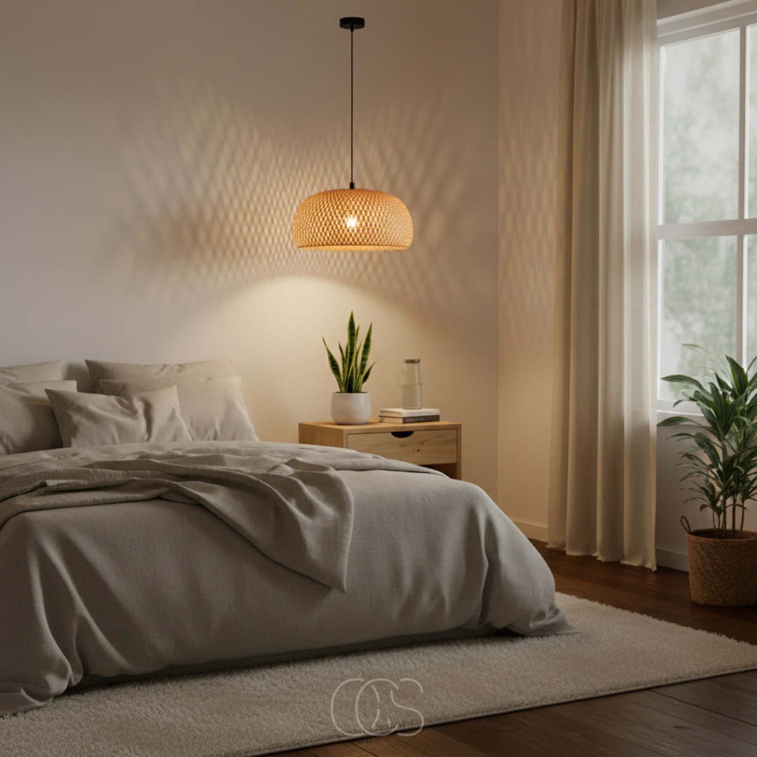 Hanglamp Bamboe Ovaal Gevlochten Natuurlijk Lichtbruin Zwart E27 Eetkamer Woonkamer Scandinavisch Boho